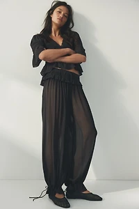 Pantalon en viscose avec dentelle