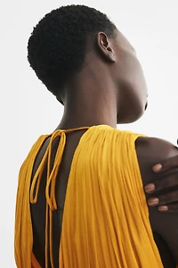 Draped Tie-Detail Dress