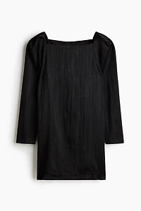 Square-Neck Crêpe Dress