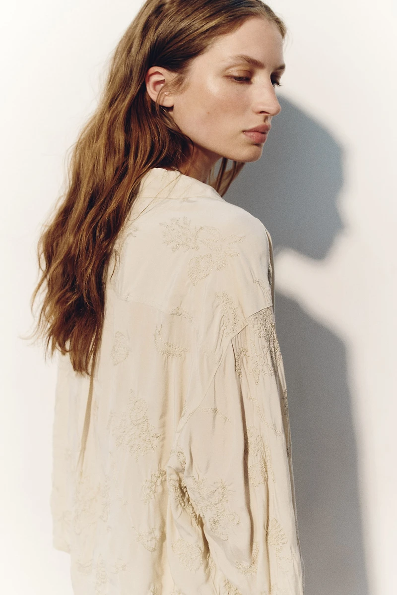 Embroidered Viscose Resort Shirt