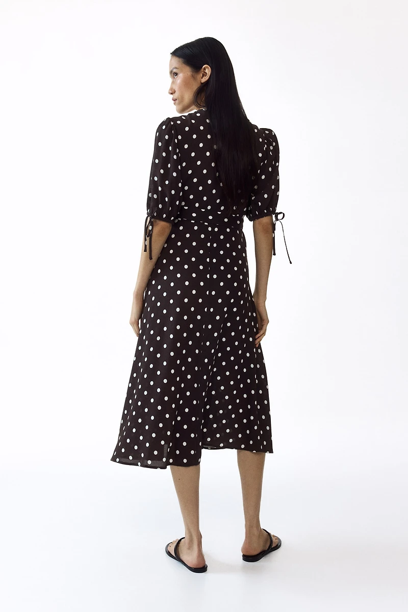 MAMA Puff-Sleeved Wrap Dress