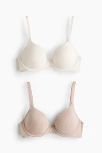 2-Pack Padded Underwire Cotton Bras