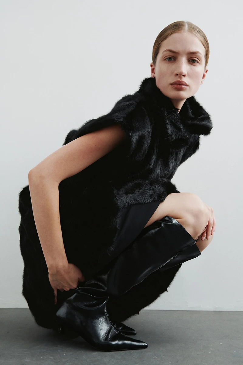 Bottes en cuir avec petit talon