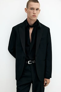 Veste de smoking Slim Fit en laine mélangée