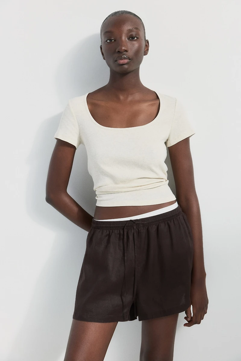 T-shirt en coton côtelé