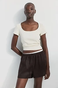 T-shirt en coton côtelé