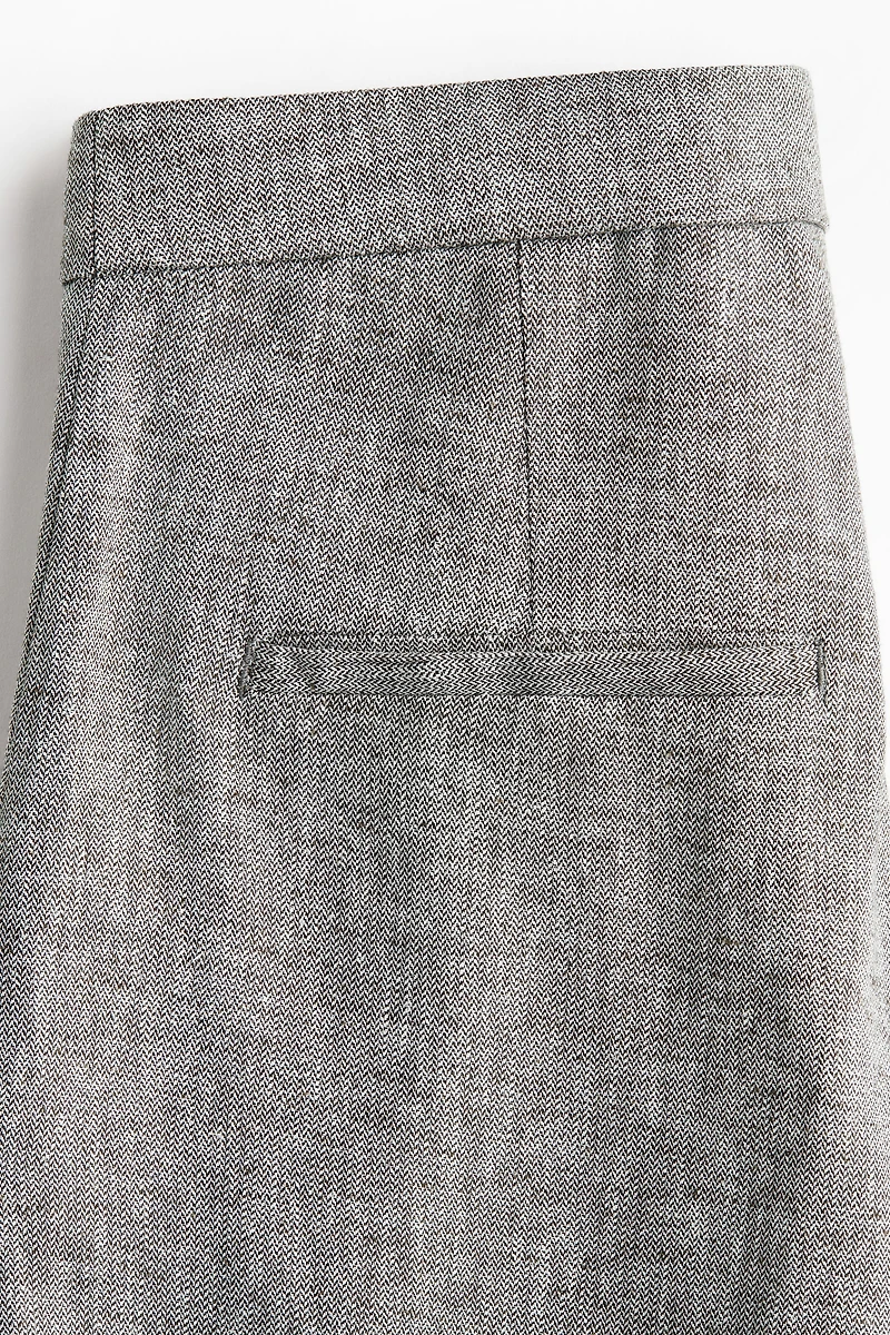 Wide-Leg Linen-Blend Pants