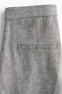 Wide-Leg Linen-Blend Pants