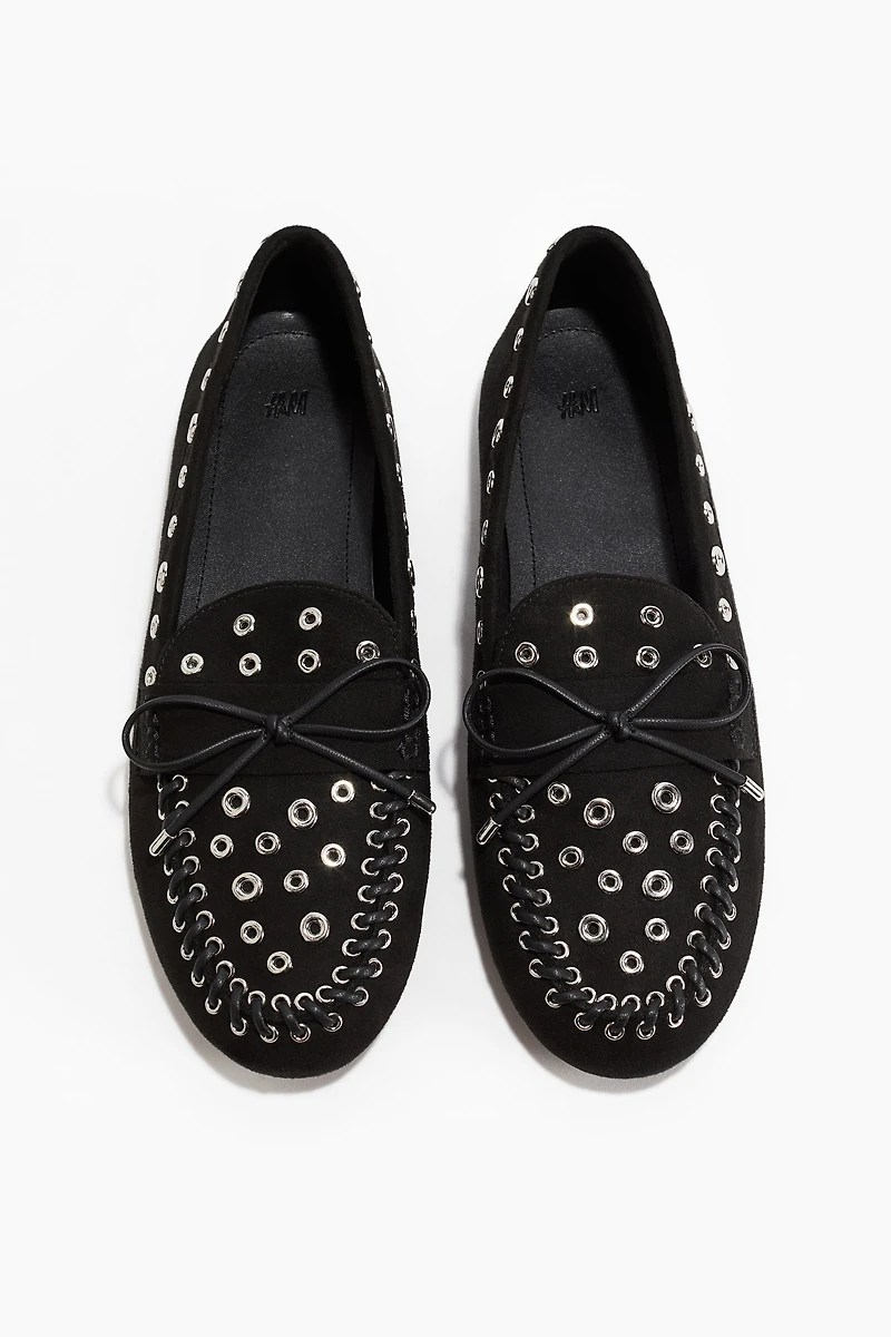 Grommet-Embellished Loafers