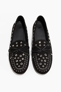Grommet-Embellished Loafers