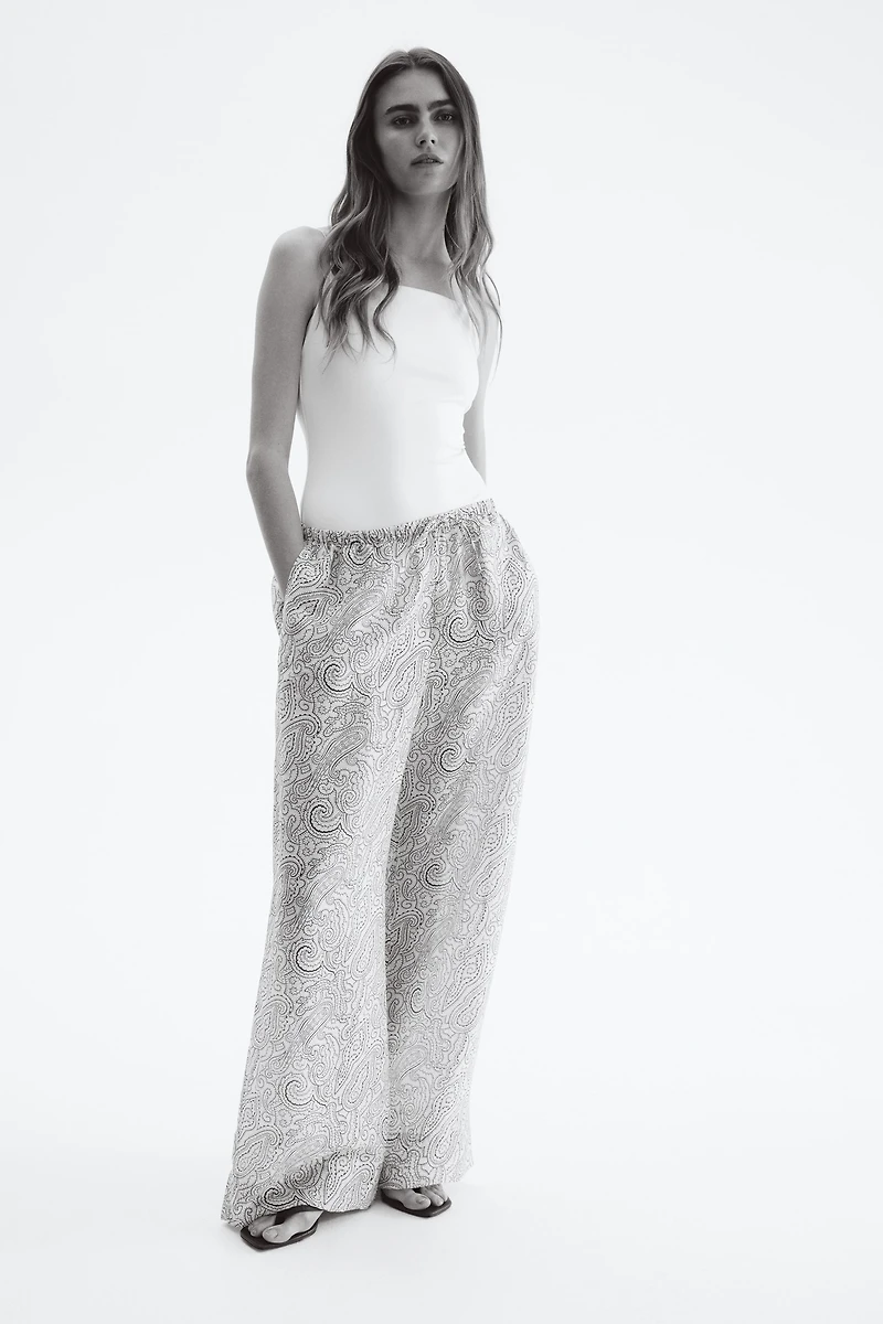 Pantalon large avec cordon de serrage