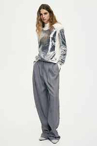 Sequined Top with Shoulder Pads