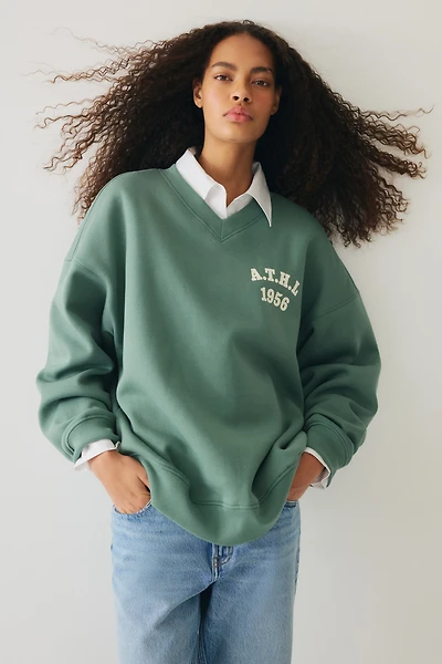 Oversized V-Neck Sweatshirt