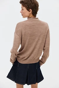 Mock Turtleneck Cardigan