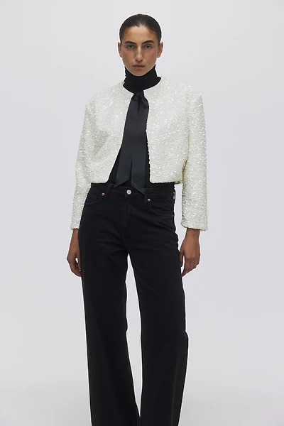 Veste à sequins avec détail nouer