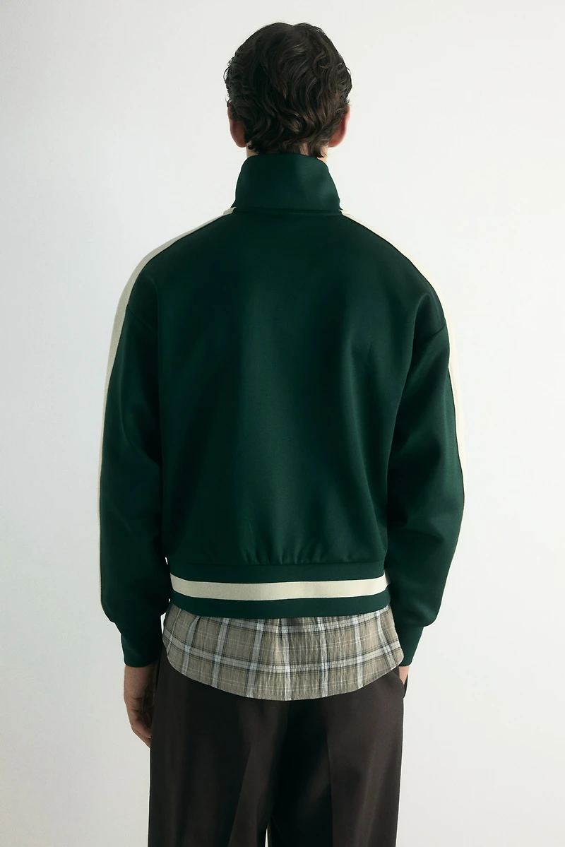 Loose-Fit Track Jacket with Side Stripes