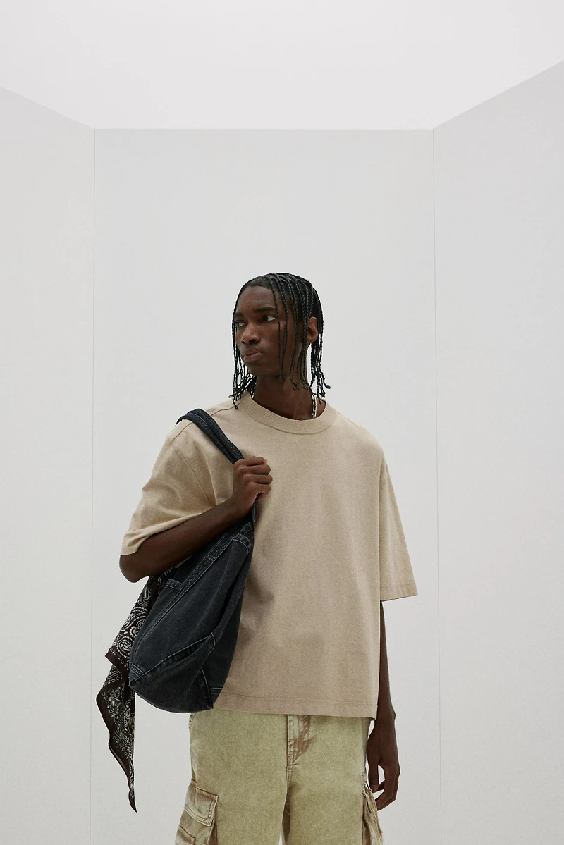 T-shirt délavé Coupe Carrée