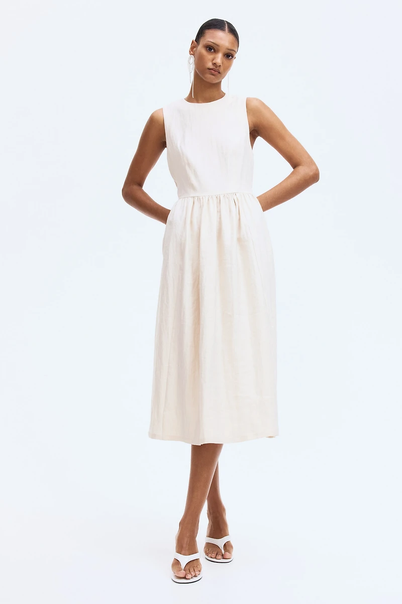 Sleeveless Twill Dress