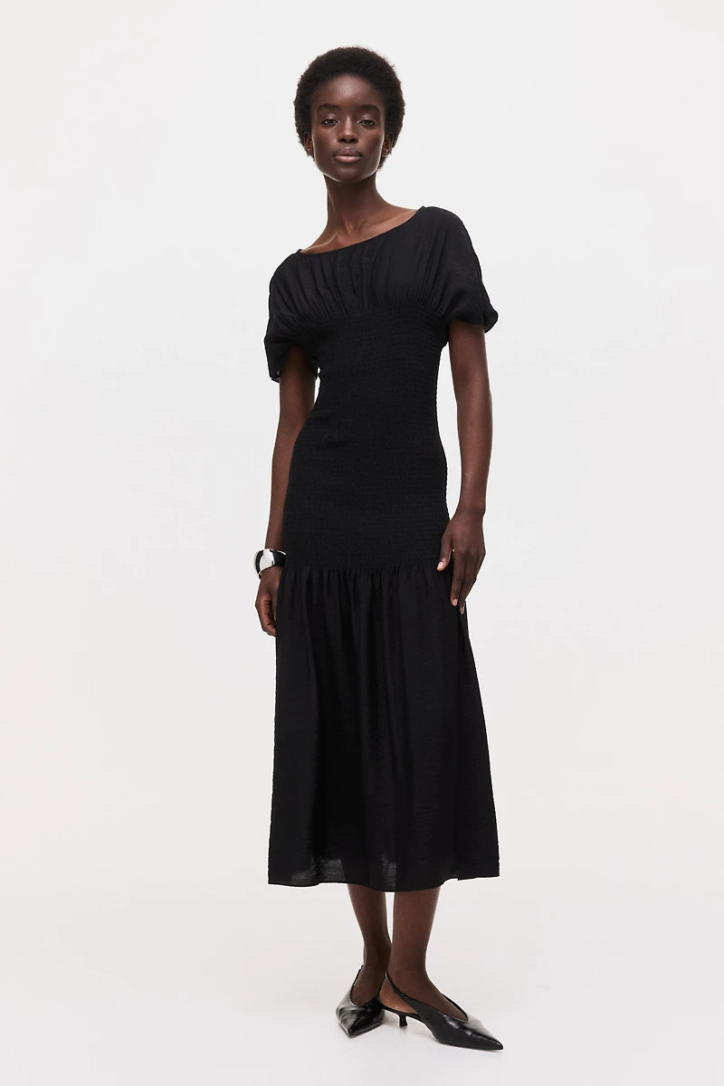Smocked-Detail Dress