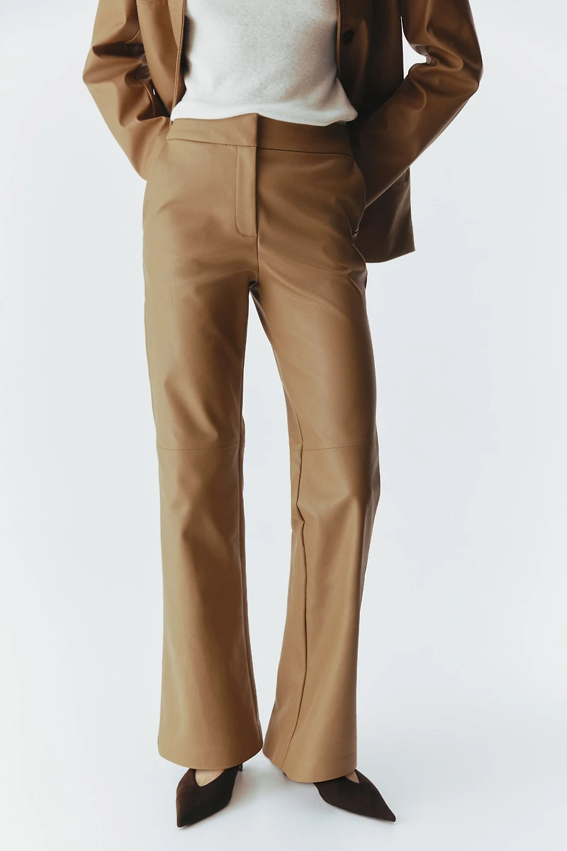 Bootcut Coated Pants