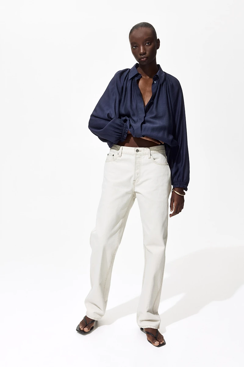 Oversized Drawstring-Detail Shirt