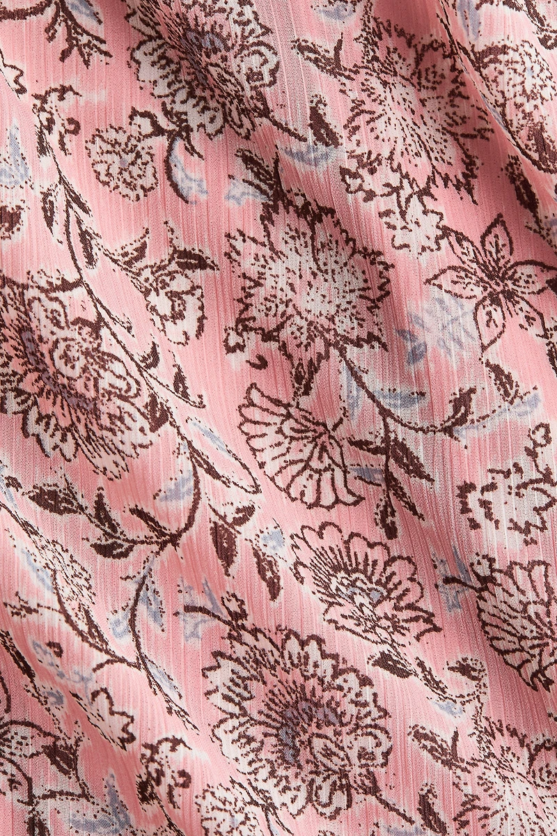 Button-Detail Crinkled Dress