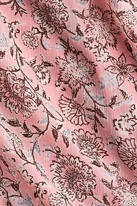 Button-Detail Crinkled Dress