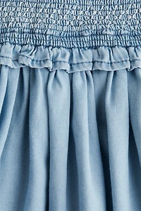 Smocked Denim Dress