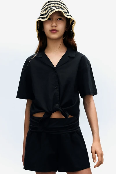 Linen-Blend Shorts