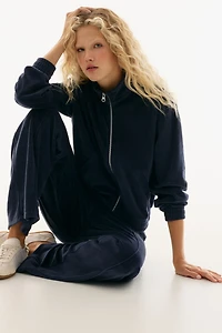 Wide-Leg Velour Joggers