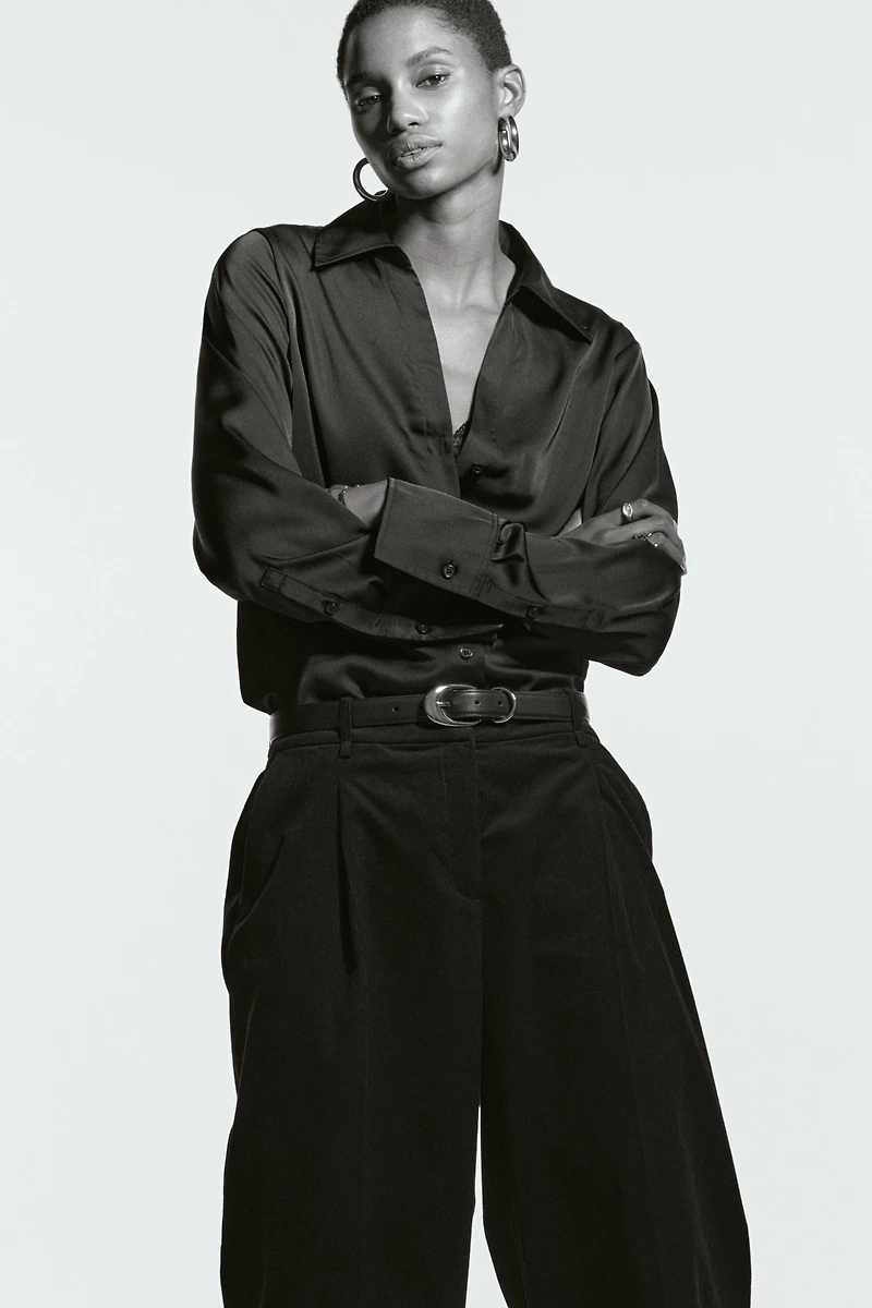 Pantalon large en velours côtelé