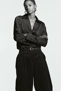 Pantalon large en velours côtelé