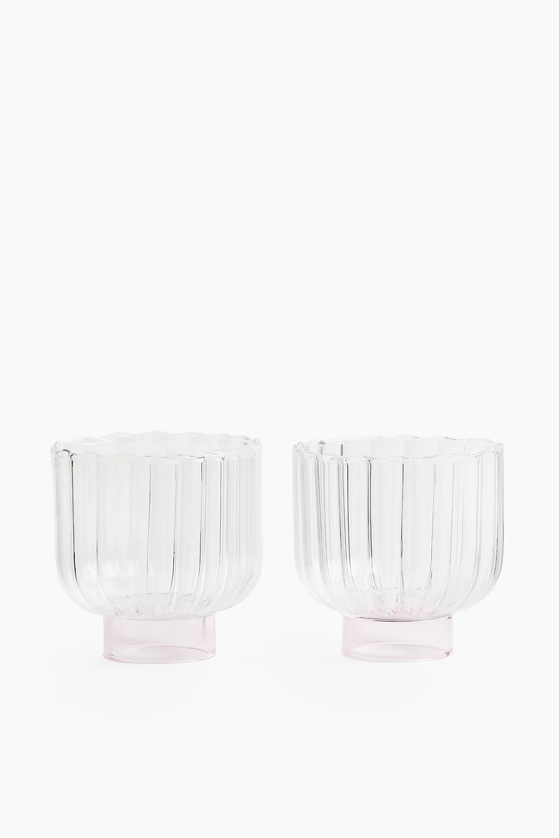 Lot de 2 verres rainurés