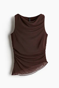 Haut sans manches en voile à effet drapé