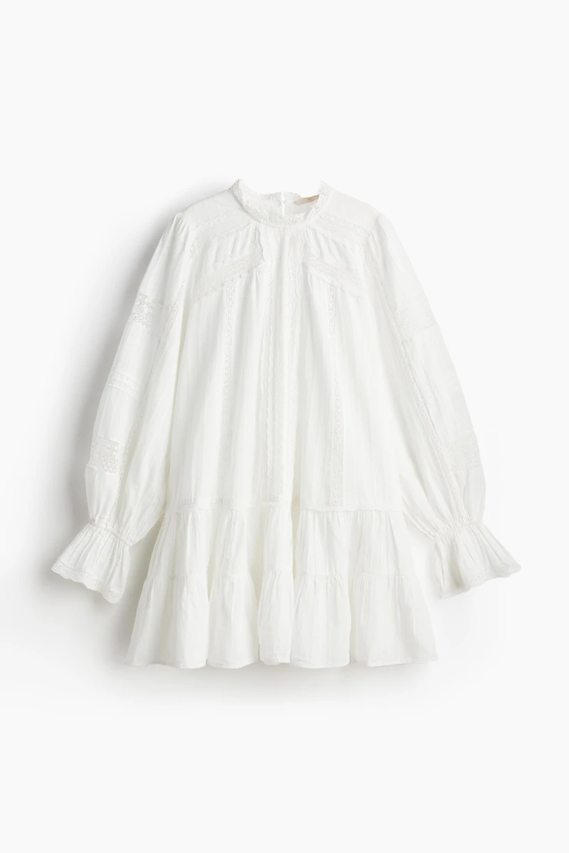 Lace-trimmed Cotton Dress