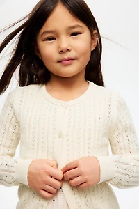 Pointelle-Knit Cotton Cardigan