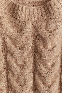 Embellished Cable-Knit Sweater