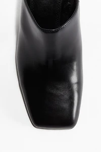 Square-Toe Heeled Mules