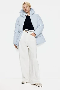 Oversized Drawstring-Waist Puffer Jacket