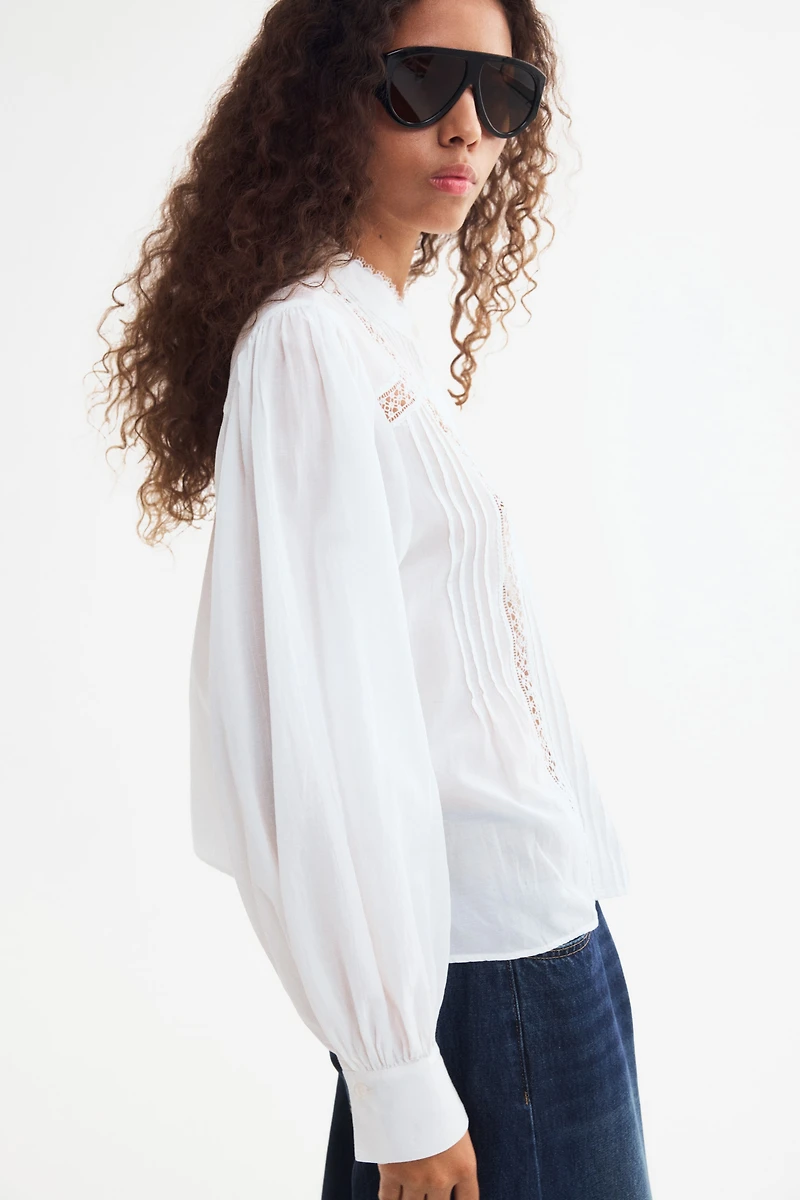 Lace-Inset Blouse