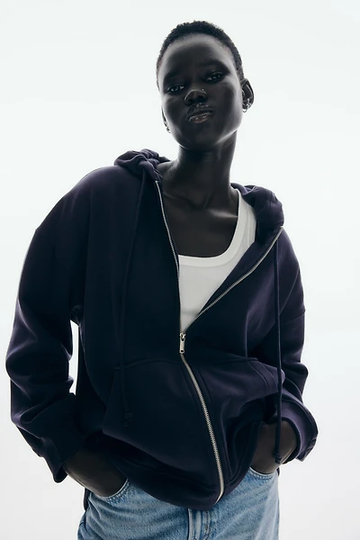 Veste Grande Taille à glissière avec capuchon