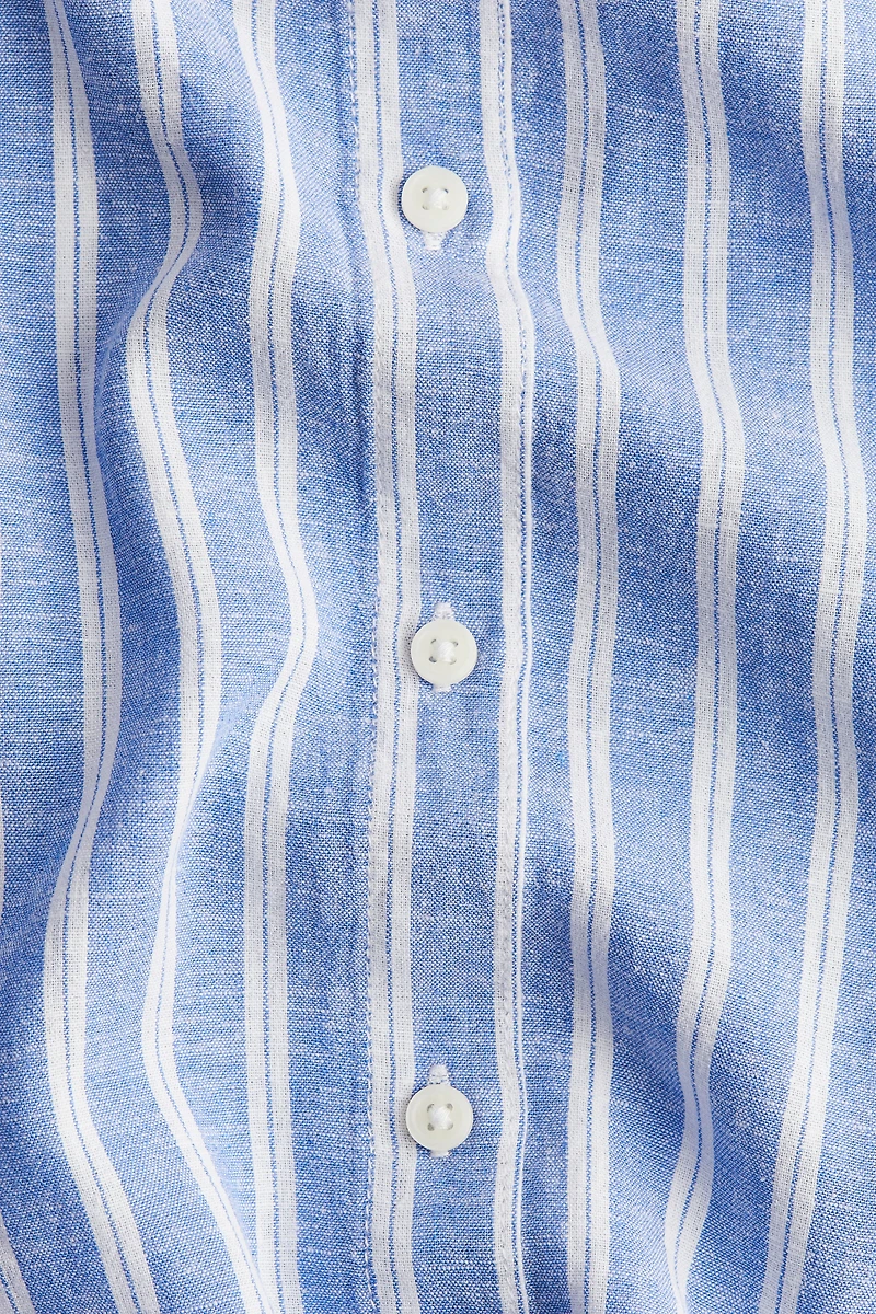 MAMA Linen-Blend Shirt Dress