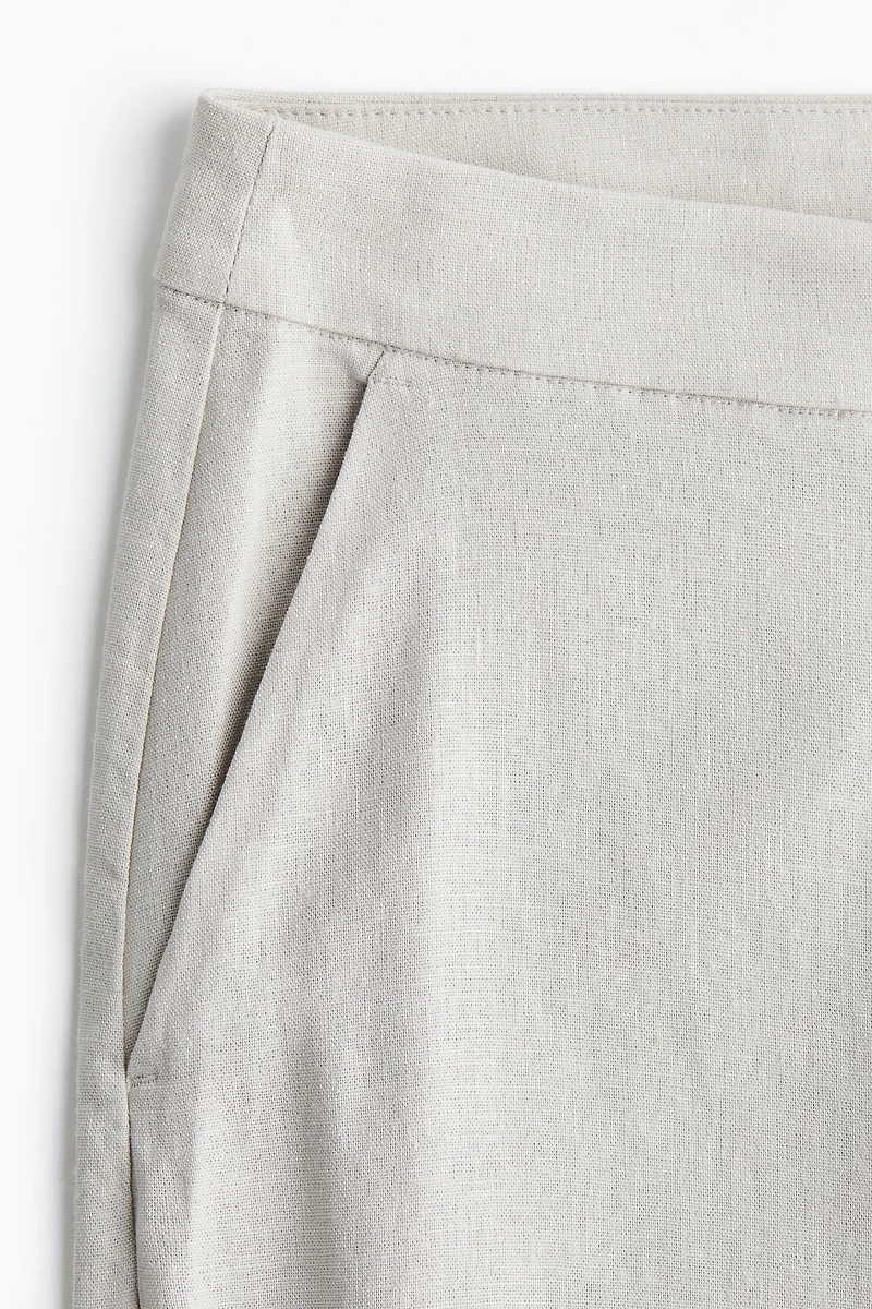 Wide-Leg Linen-Blend Pants