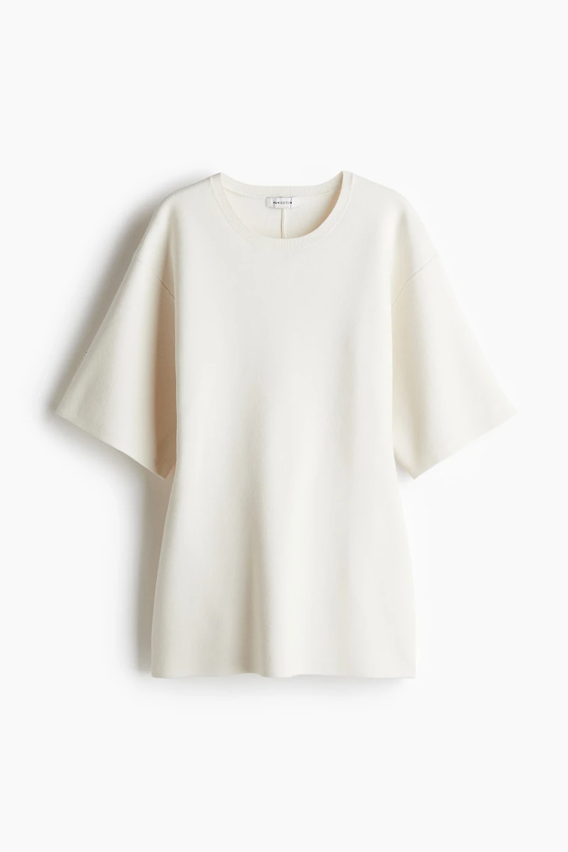 Defined-Waist Fine-Knit Top