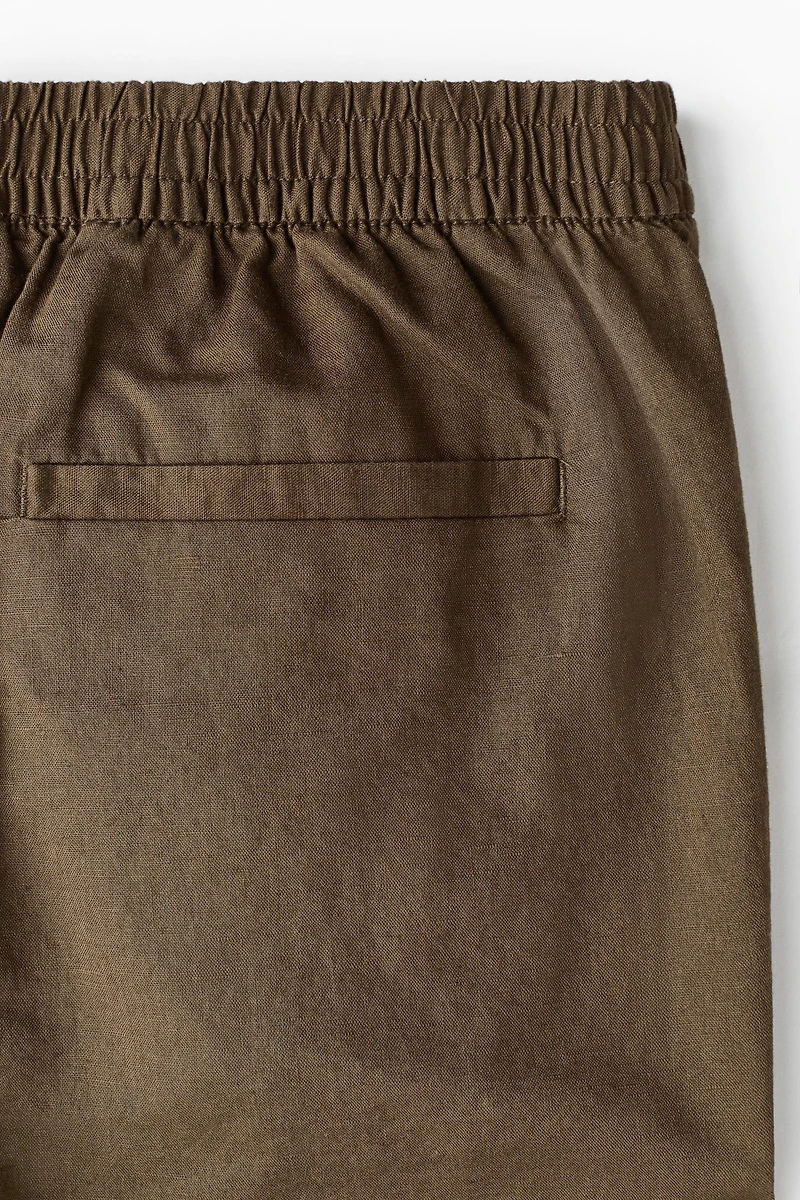 Regular-Fit Linen-Blend Shorts