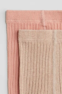 Lot de 2 collants côtelés