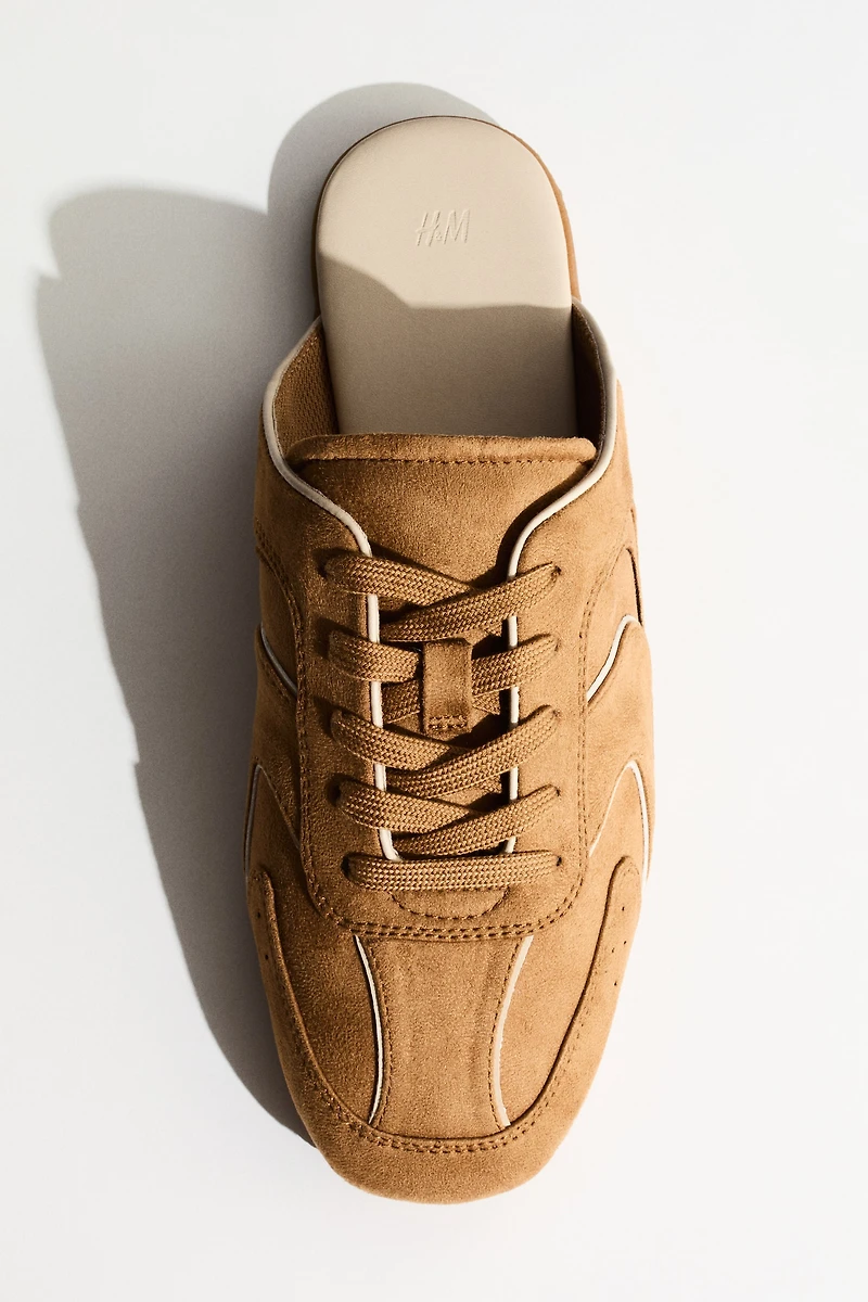 Sneaker-Style Leather Mules