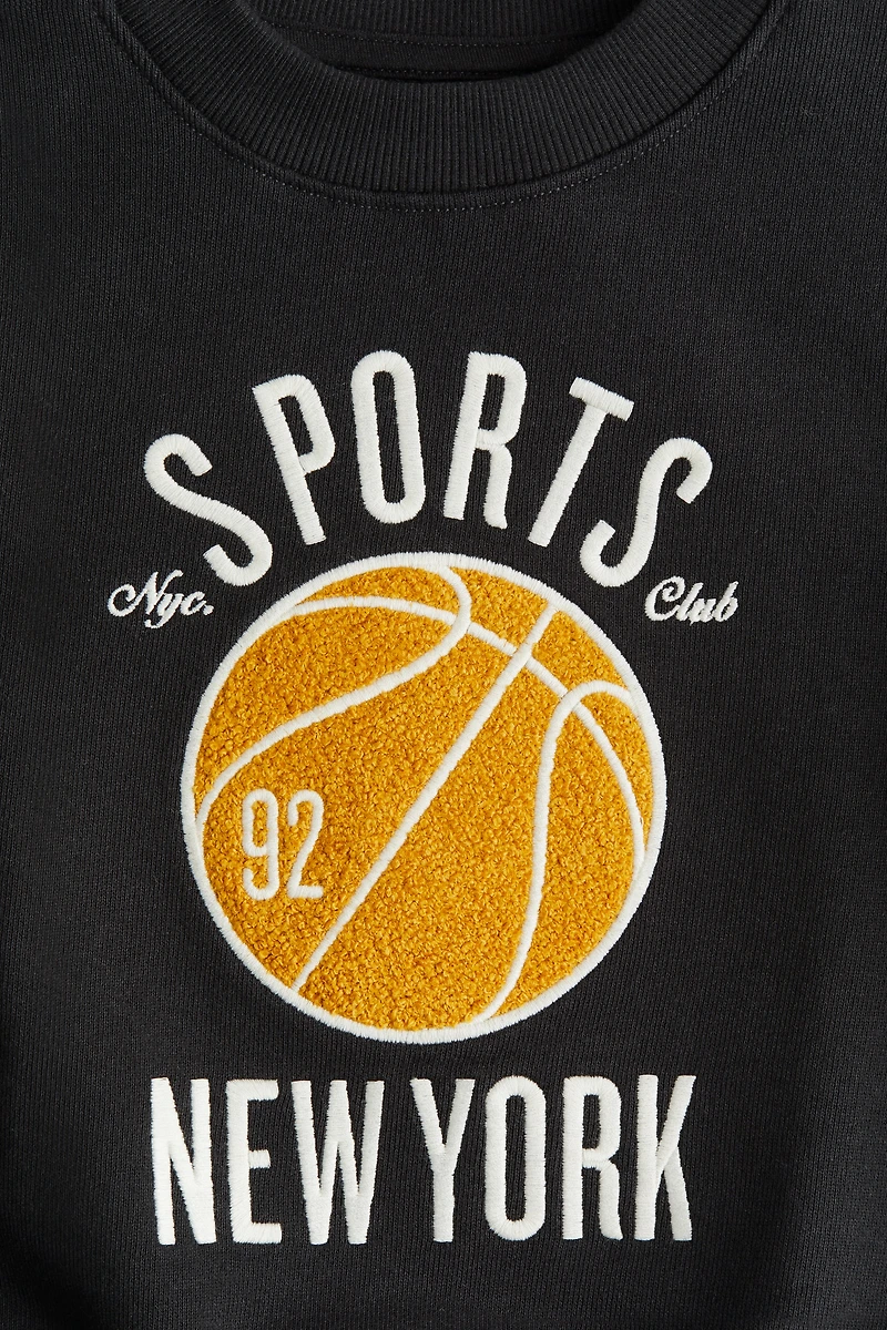 Printed crew-neck sweatshirt