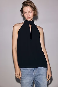 Top avec col écharpe