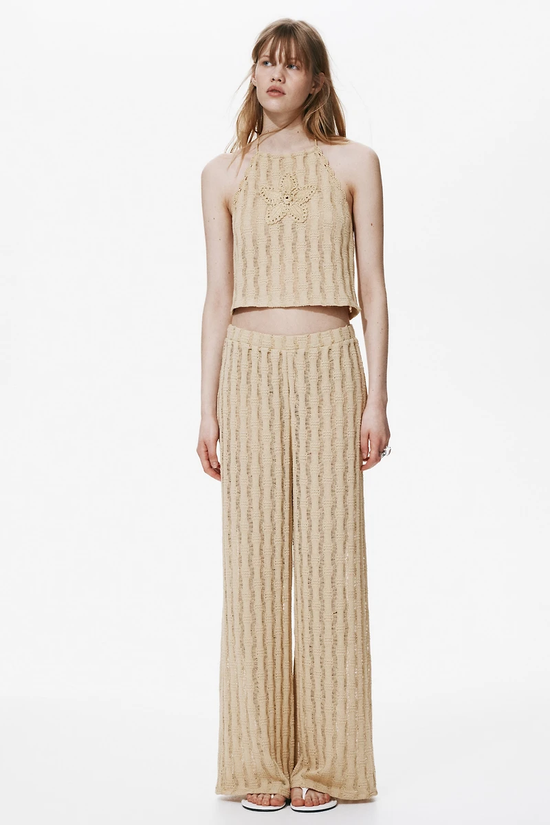 Crochet-Look Halterneck Top